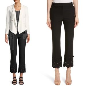 {Derek Lam} High Rise Eyelet Crop Flare Pants